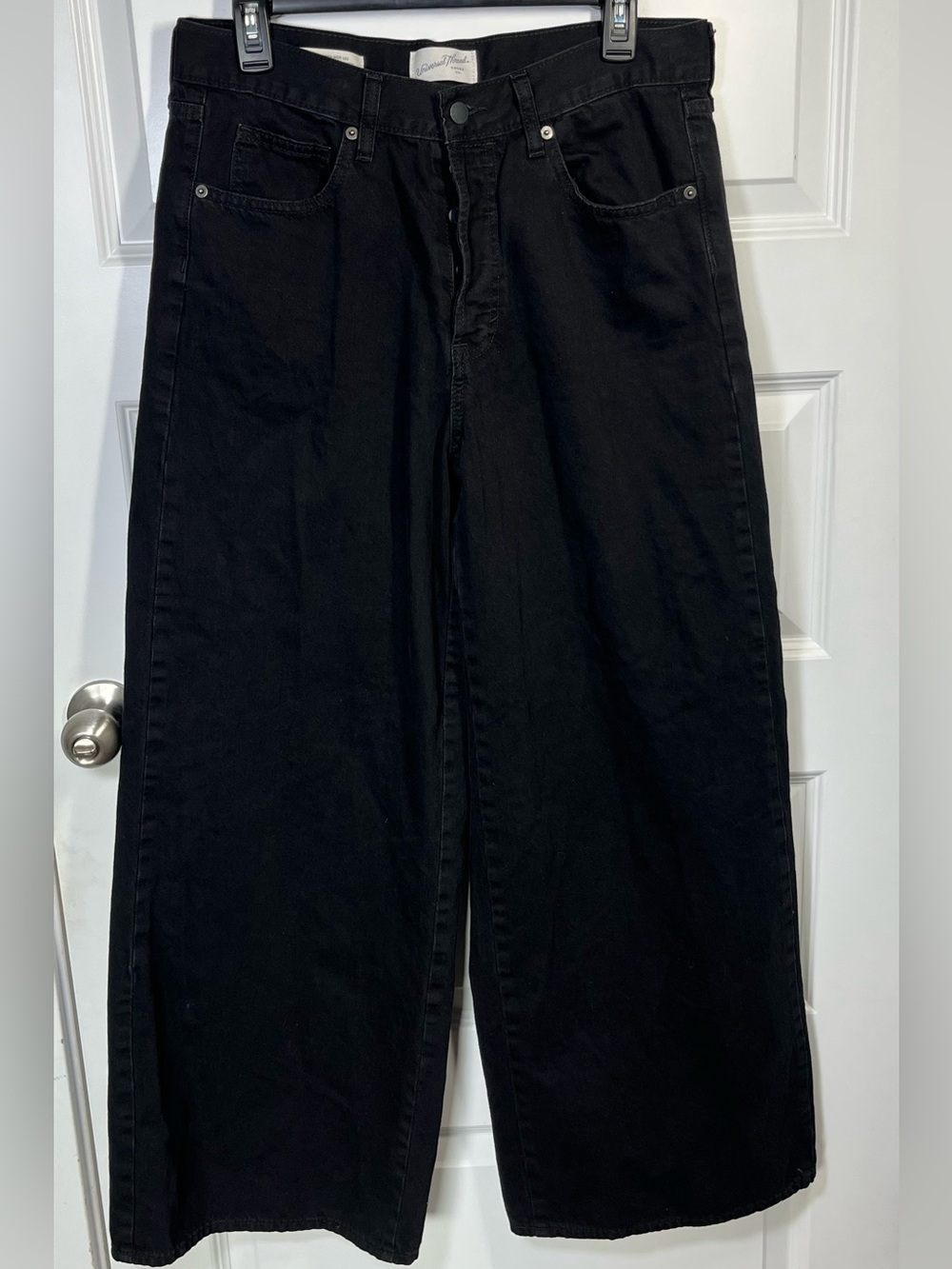 Universal Thread Black Super Wide Leg Baggy Jeans 8R Button Fly